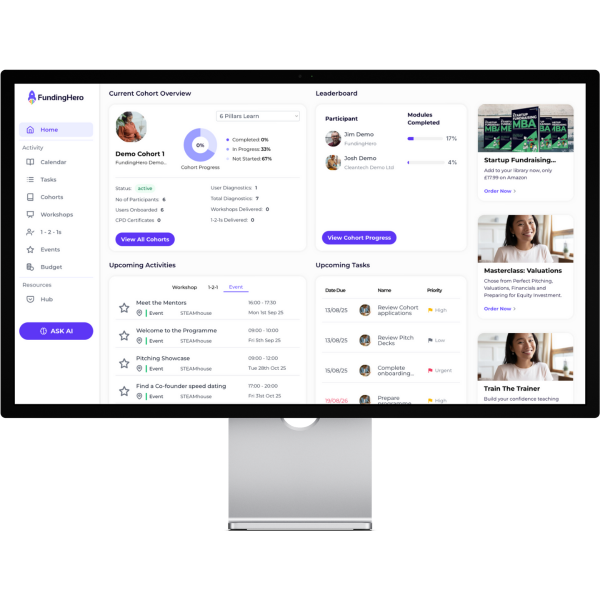 cohort management web app screenshot_FundingHero