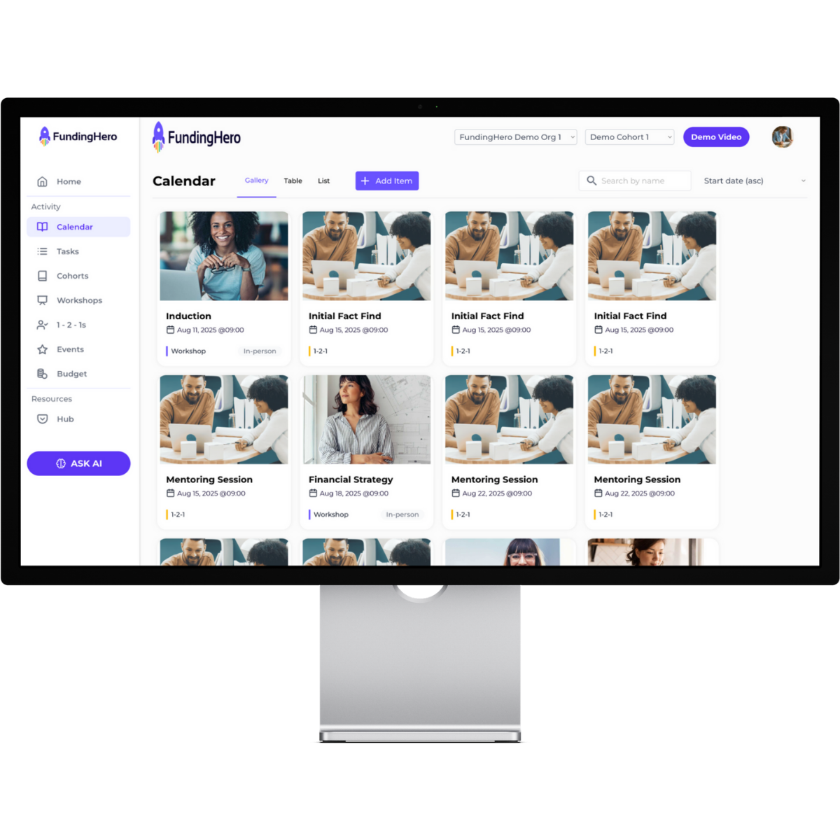 cohort management web app screenshot_FundingHero