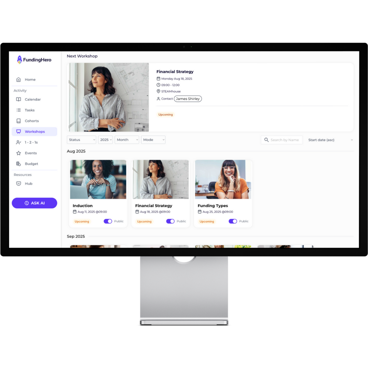 cohort management web app screenshot_FundingHero