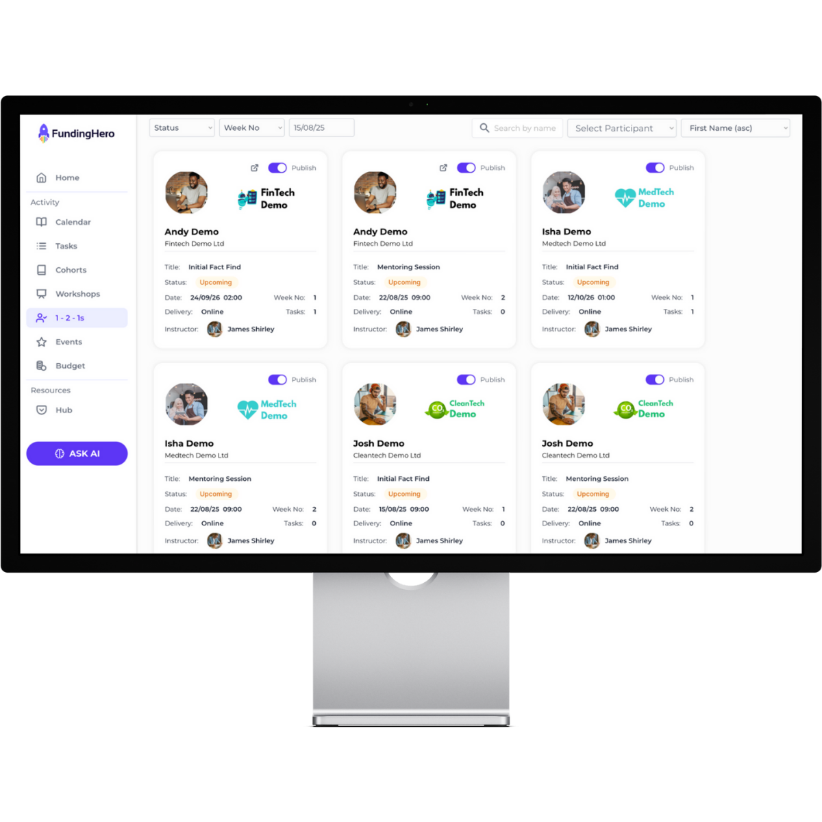 cohort management web app screenshot_FundingHero