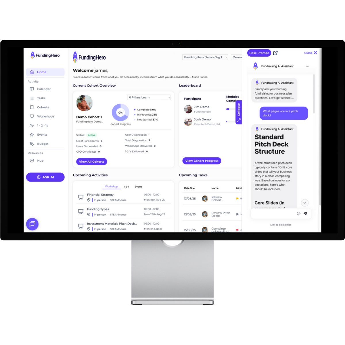 cohort management web app screenshot_FundingHero